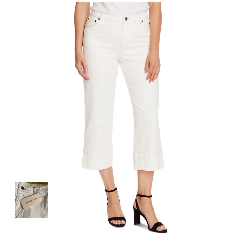 VINCE CAMUTO NWT Ivory Twill Wide Leg Pants